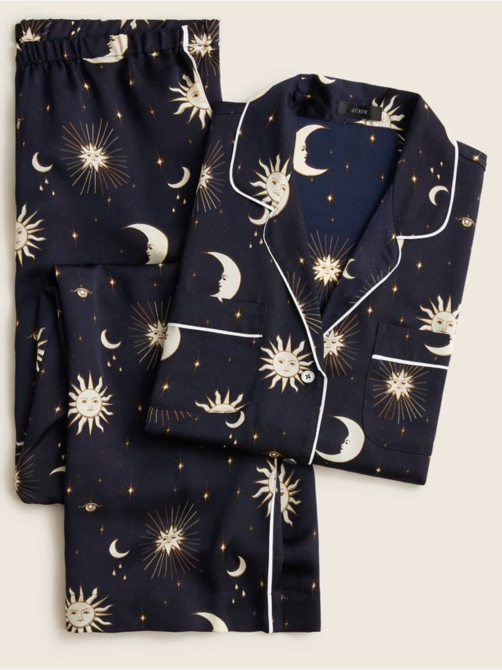 Easy-Luxe Eco Pajama Set in twinkling sky print by J. Crew